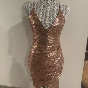 Windsor Rose Gold  Sequin Mini Dress